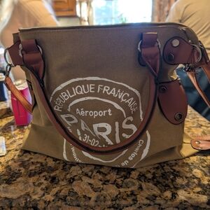 Republique Francais Chic Brown Crossbody Bag with Parisian Design. NWOT